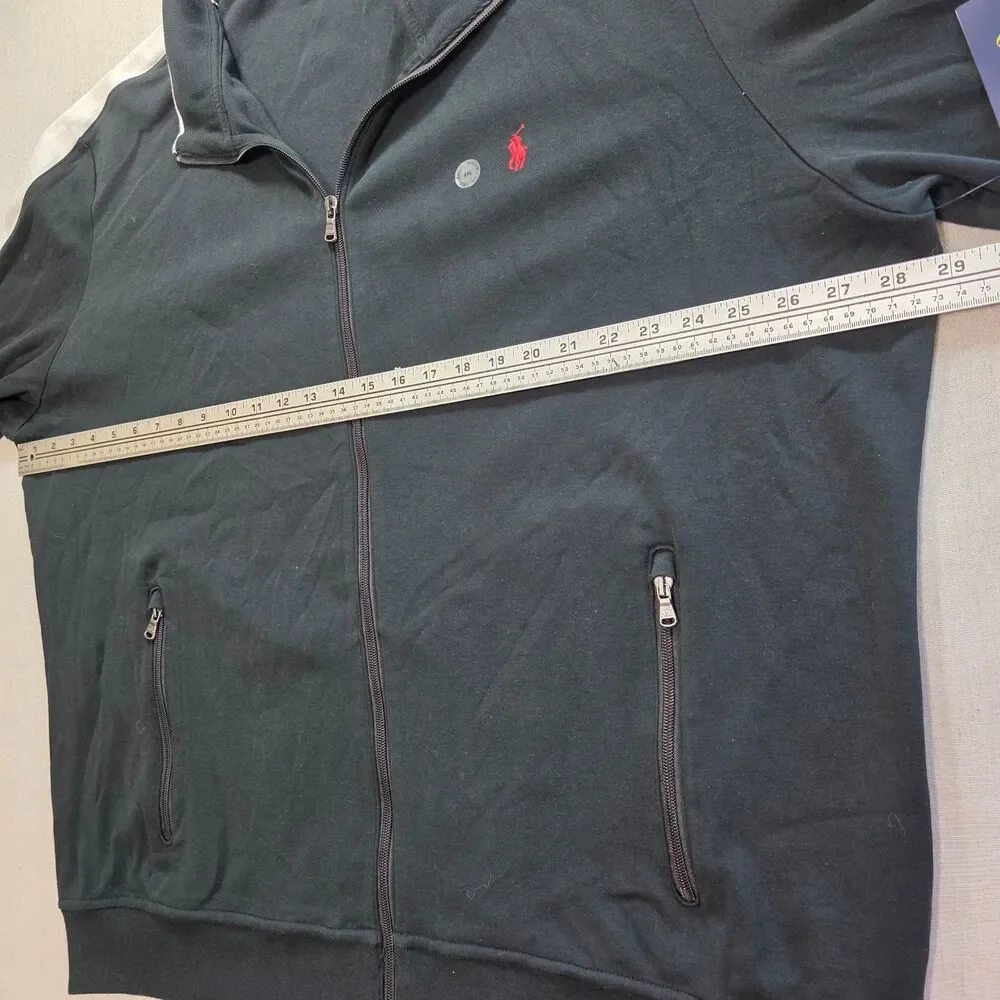 Polo Ralph Lauren Men's XXL Cotton Interlock Track Jacket Black White NWT